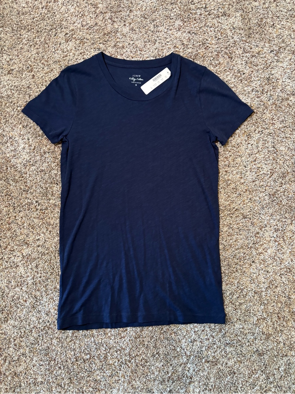 286. J. Crew Navy Short-Sleeve Crewneck Tee, NWT, Size S
